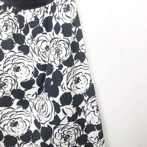 Anthropologie Deletta Strapless Dress Medium Origami Camellia Navy Blue Flora - Picture 4 of 6